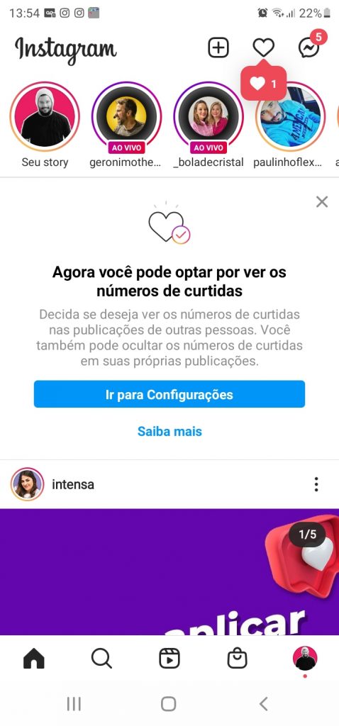  Like no Instagram está de volta