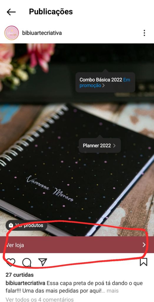 CTA nos posts de loja